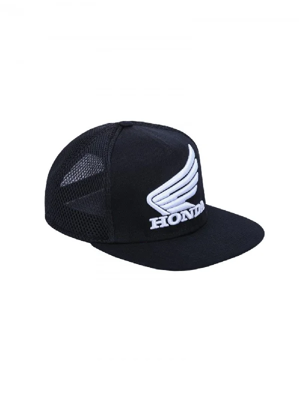 Official Honda Wing Black Truckers Flat Peak Cap - 18 48003