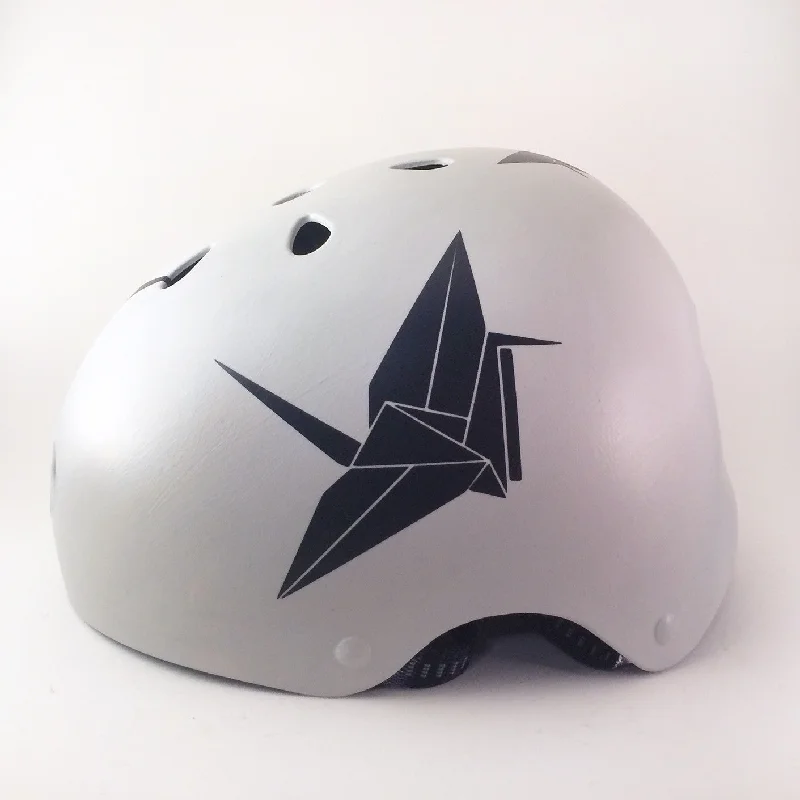 Gray Paper Cranes Bike Helmet