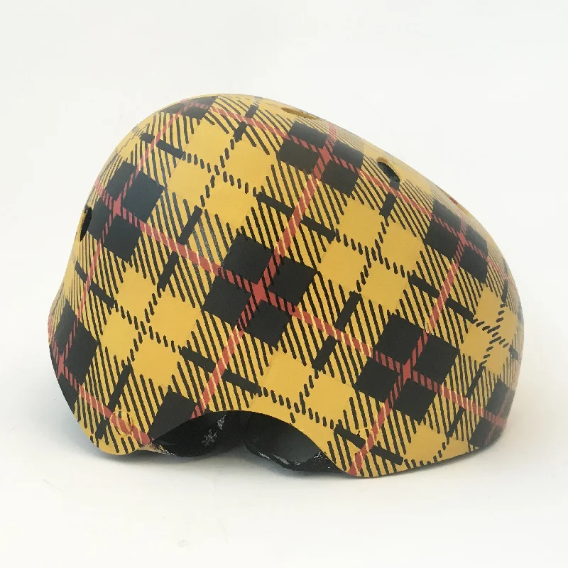 Painted Plaid Print Bike Helmet