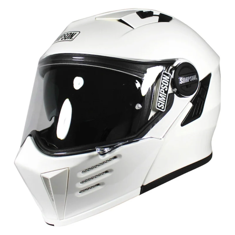 Simpson Darksome Flip Helmet - Gloss White