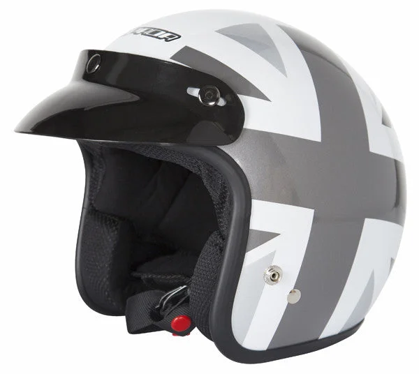 Spada Open Face Helmet - Ninety2 Brit White/Silver