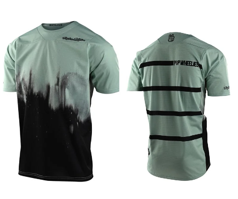 Troy Lee Designs Skyline Short Sleeve MTB Jersey - Youth - Smoke Green-Black