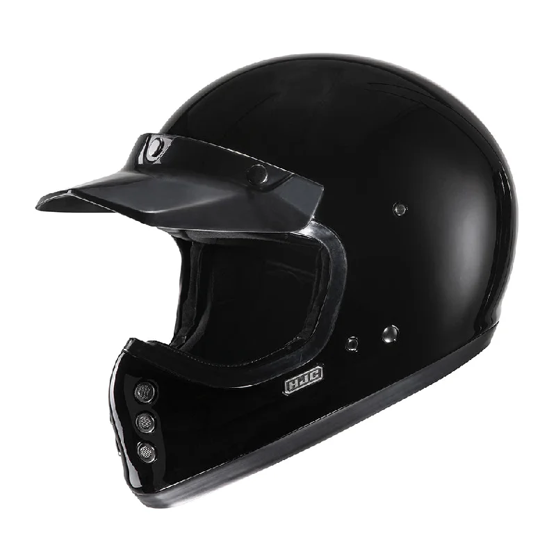 HJC V60 Gloss Black Fiberglass ECE 22.06 Off Road Full Face Helmet