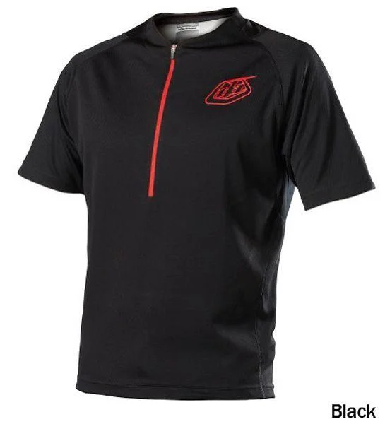 Troy Lee Designs Ace Zip Short Sleeve MTB Jersey - Zipped - Black