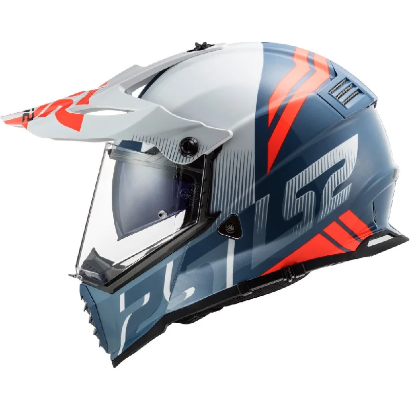 LS2 MX436 Pioneer EVO Adventure Helmet - Evolve White, Cobalt