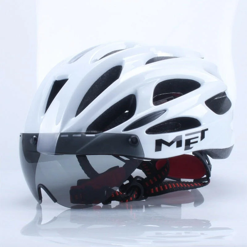 Met Brand Bicycle Men Women Bike Helmet MTB Mountain Road Ciclismo Bike Integrally Molded Cycling Helmets Safety Cap With Lens