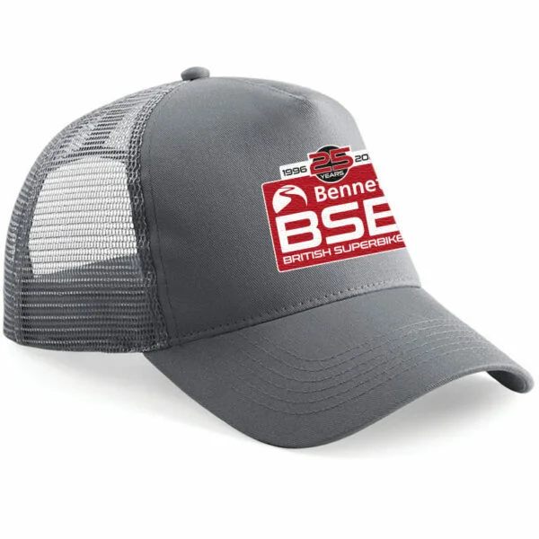 Official British Superbike Baseball Grey Mesh Truckers Cap - 2021 Bsb