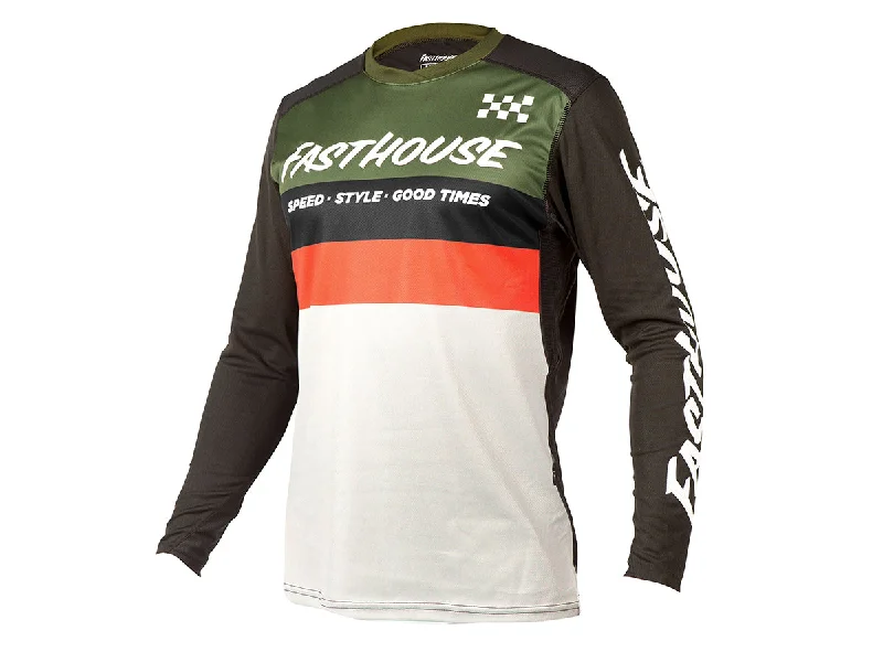 Fasthouse Alloy Kilo Long Sleeve Jersey - Youth - Olive-White