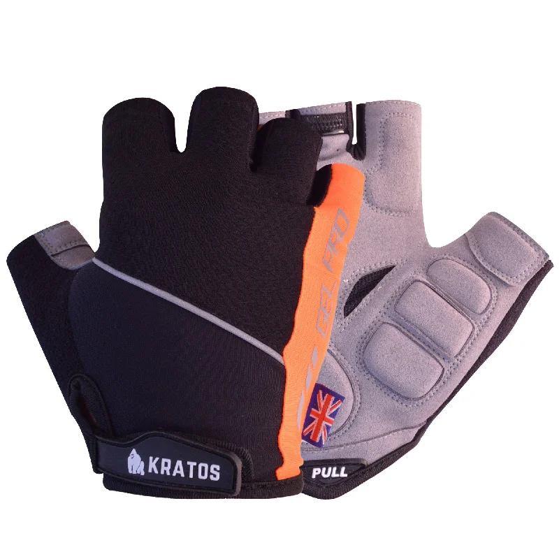 Orange Half Finger Gel Padded Breathable Cycling Gloves