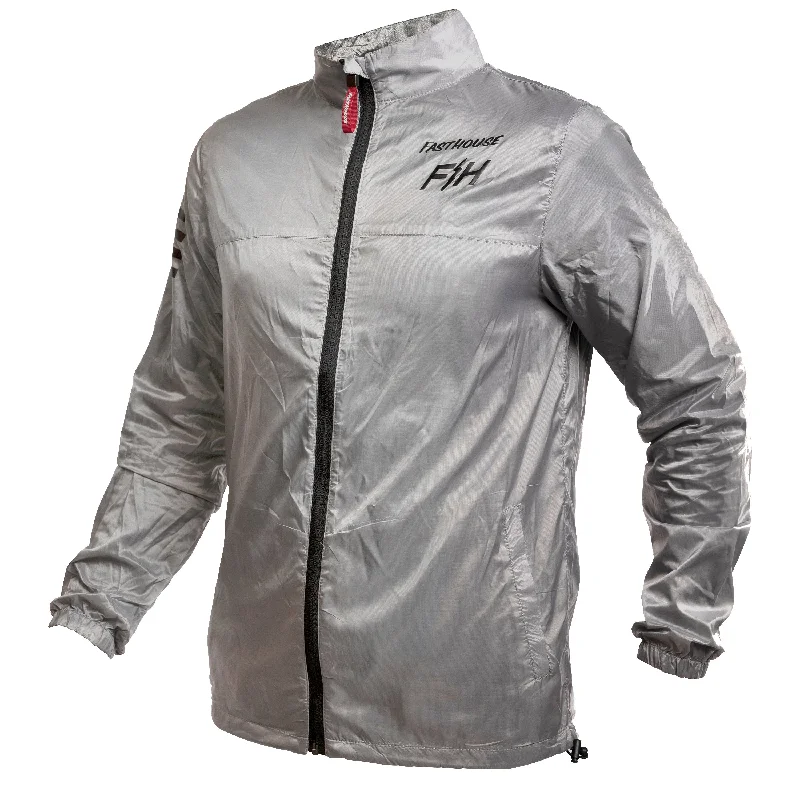 Fasthouse Tracker Packable Windbreaker Jacket - Light Gray - 2022