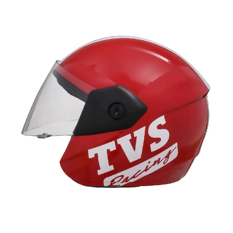 TVS Racing Kids Half Face Helmet, Color: Red - ISI Certified