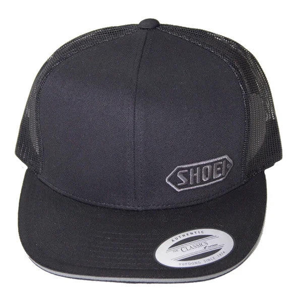 Official Shoei Premium Motorcycle Helmets Trucker Cap Hat - Black (Grey Logo)