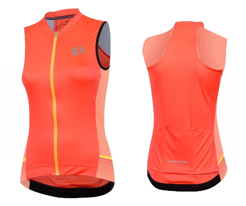 Pearl Izumi Elite Pursuit Sleeveless Road Jersey - Womens - Firey Coral Diffuse