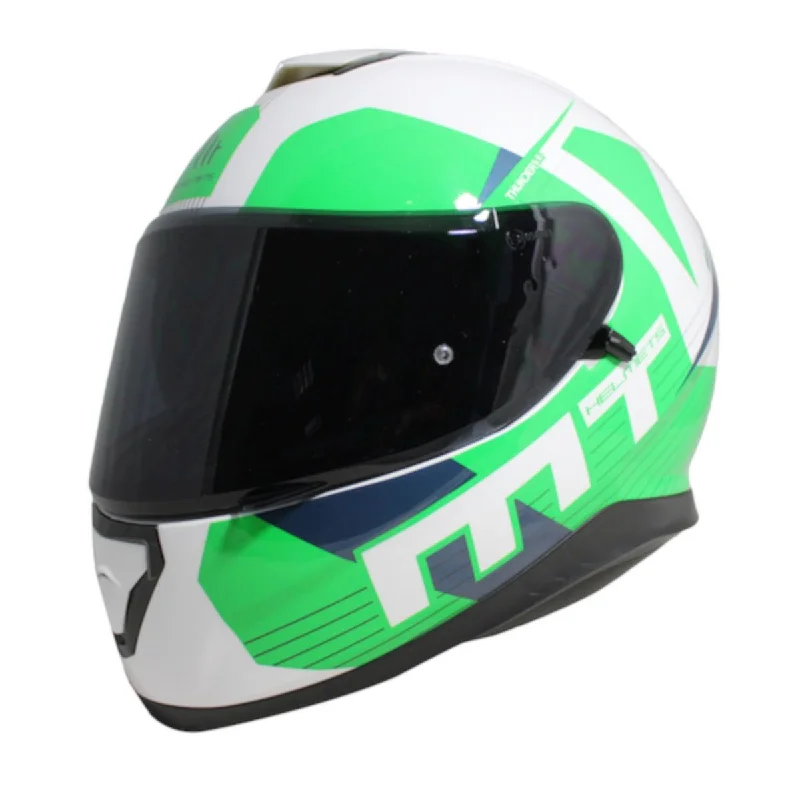 MT Thunder 3 SV Ray Full Face Helmets - White/Green/Blue