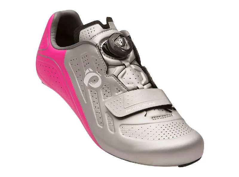 Pearl Izumi Elite v5 Road Shoe - Womens - Silver-Pink Glo