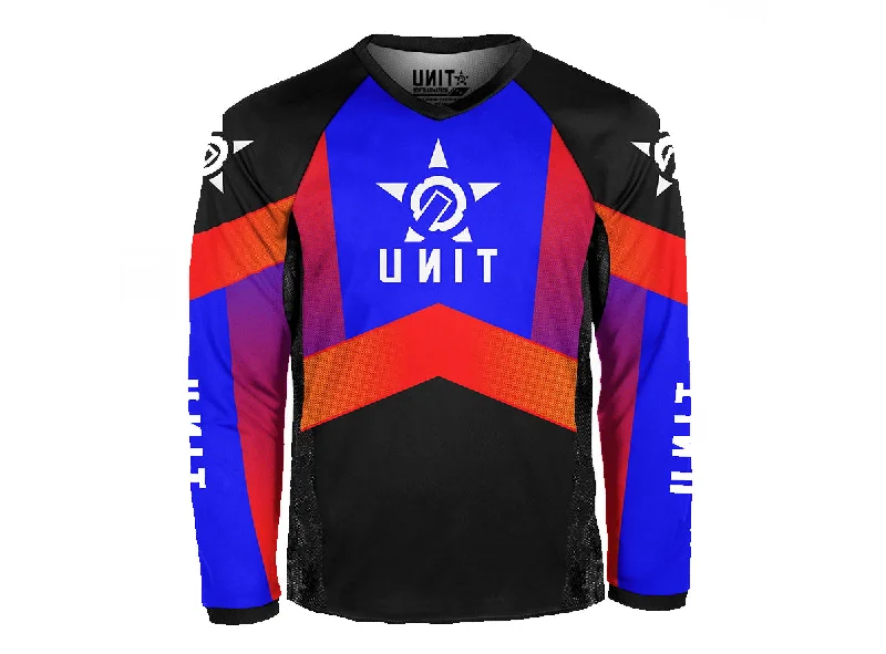 Unit Contender Long Sleeve MTB Jersey - Blue - 2022