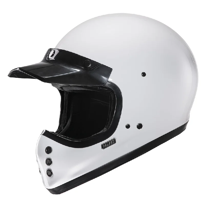 HJC V60 White Gloss Fiberglass ECE 22.06 Off Road Full Face Helmet