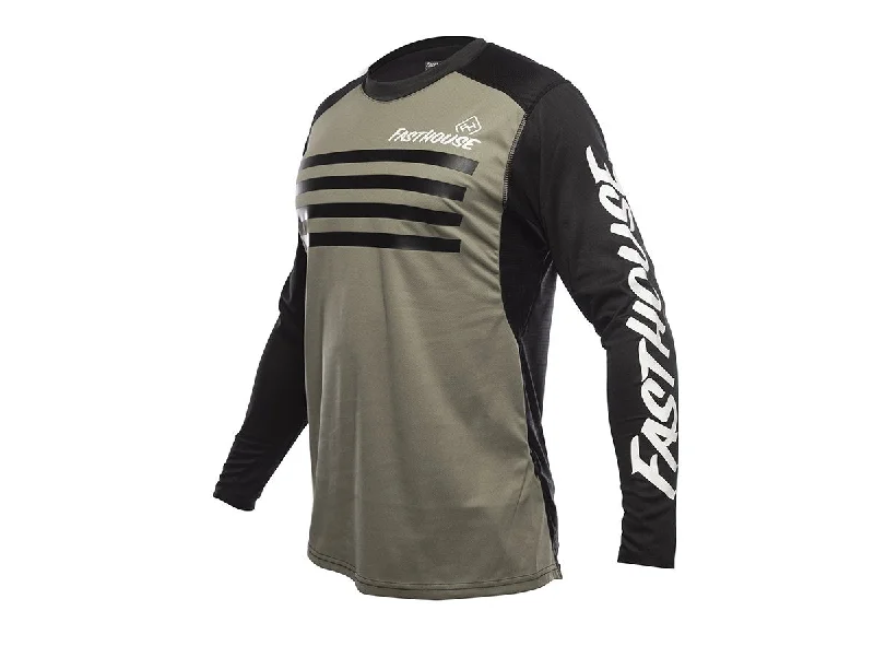 Fasthouse Alloy Stripe Long Sleeve MTB Jersey - Moss