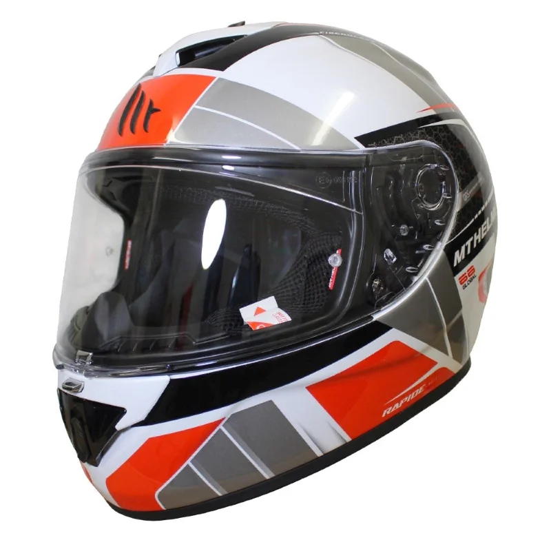 MT Rapide Global Helmet - White / Grey / Red