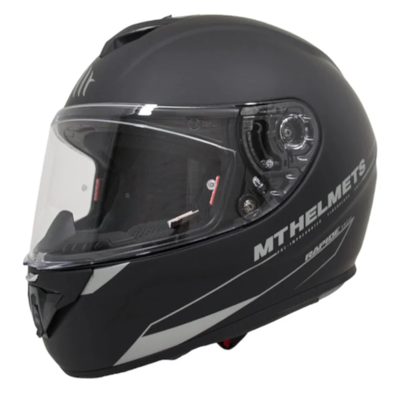 MT Rapide Solid Full Face Helmets - Matt Black