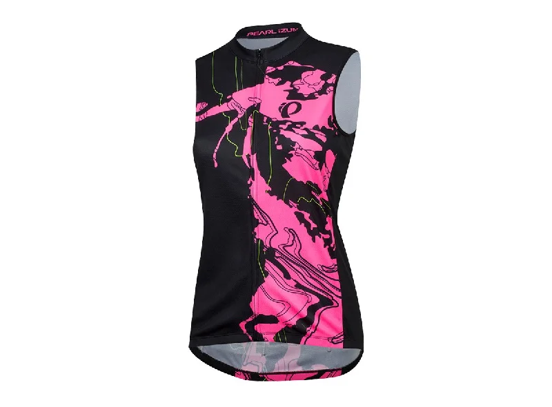 Pearl Izumi Select Escape Sleeveless Graphic Jersey - Womens - Black-Screaming Pink Mineral