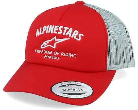 Alpinestar Lockdown Truckers Red Baseball Cap - 1210 81090