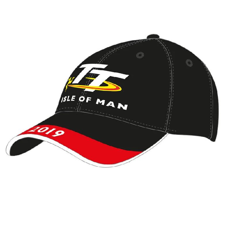 Official Isle Of Man TT Races 2019 Black & Red Cap . - 19Abc4