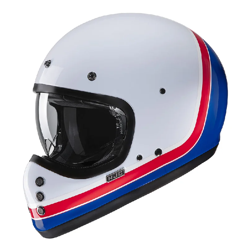 HJC V60 Scoby MC21 White Red Blue Fiberglass ECE 22.06 Off Road Full Face Helmet