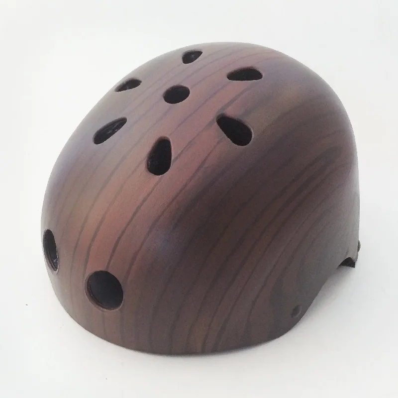 Mahogany Woodgrain Bike Helmet