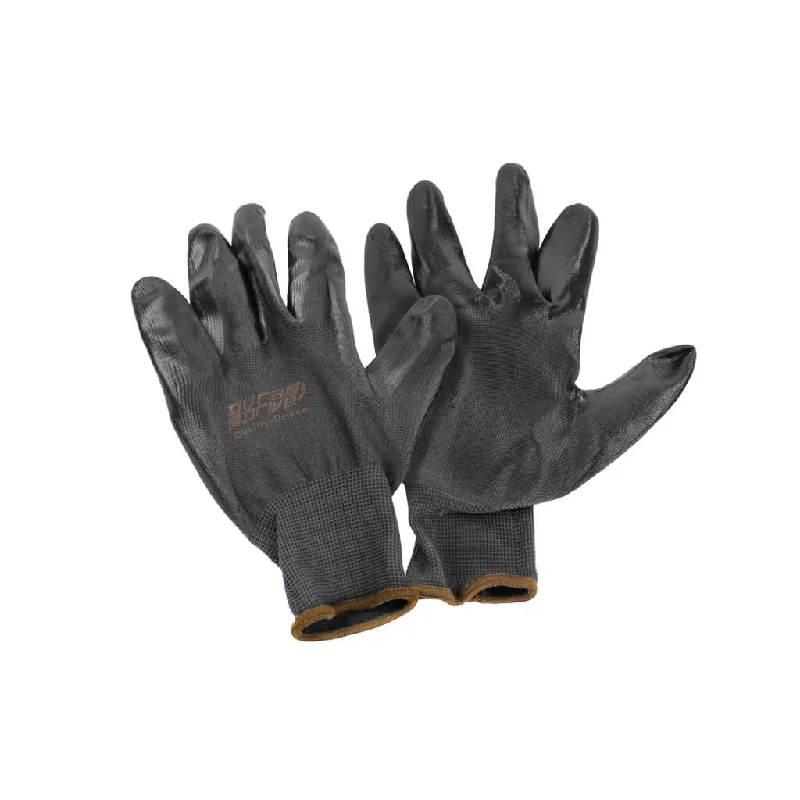 DuraDrive Black Shell Nitrile Palm Coated Work Gloves (12-Pair)