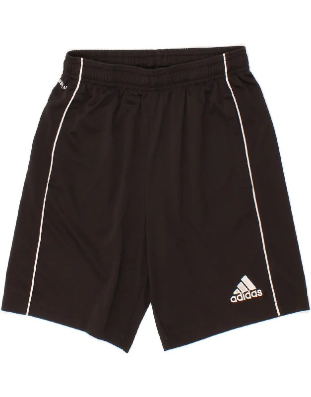 ADIDAS Boys Aeroready Graphic Sport Shorts 13-14 Years Black Polyester