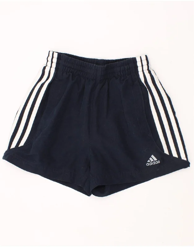 ADIDAS Boys Clima 365 Sport Shorts 7-8 Years Navy Blue Polyester