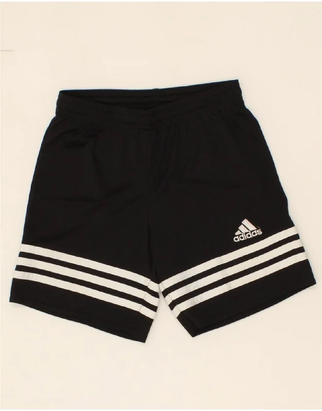 ADIDAS Boys Climalite Sport Shorts 7-8 Years Small Black Polyester