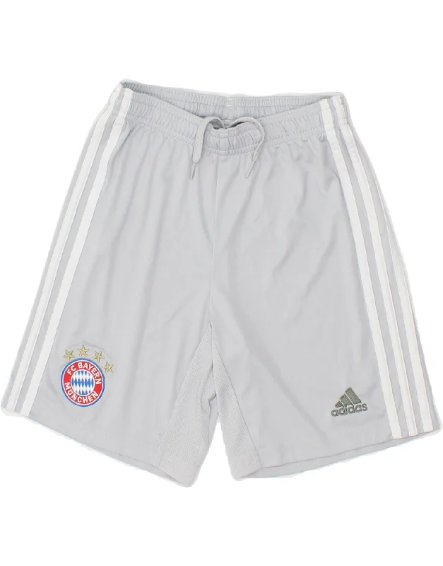 ADIDAS Boys FC Bayern Munchen Sport Shorts 11-12 Years Grey Polyester