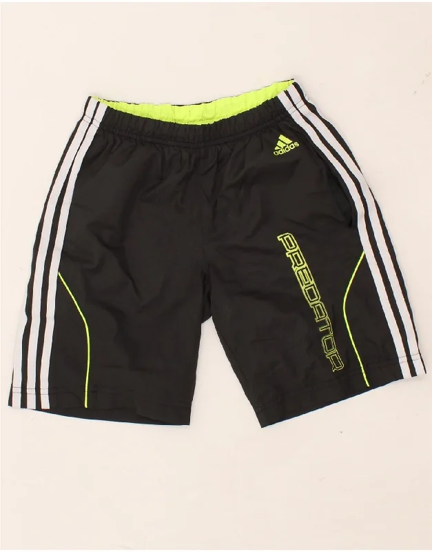 ADIDAS Boys Graphic Sport Shorts 10-11 Years Grey Polyester