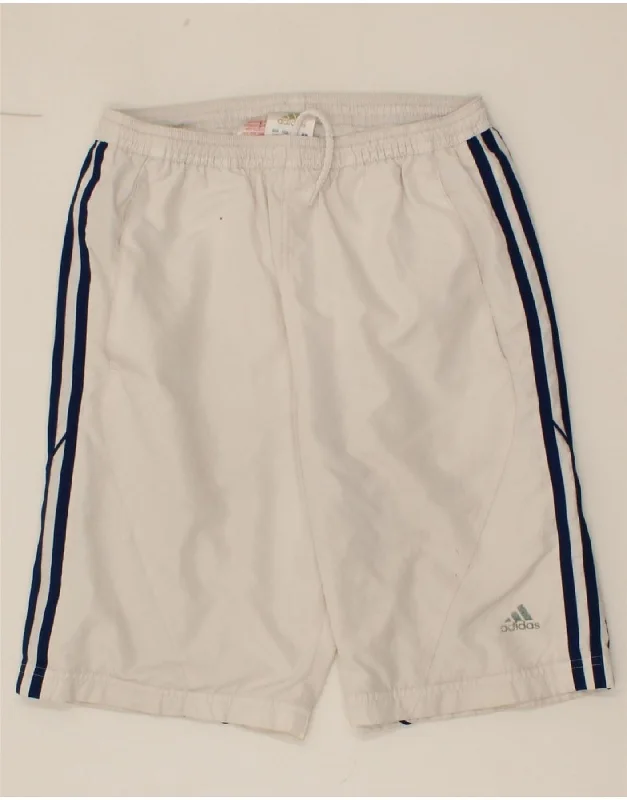 ADIDAS Boys Graphic Sport Shorts 15-16 Years White Polyester