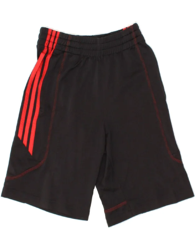 ADIDAS Boys Sport Shorts 11-12 Years Black Polyester