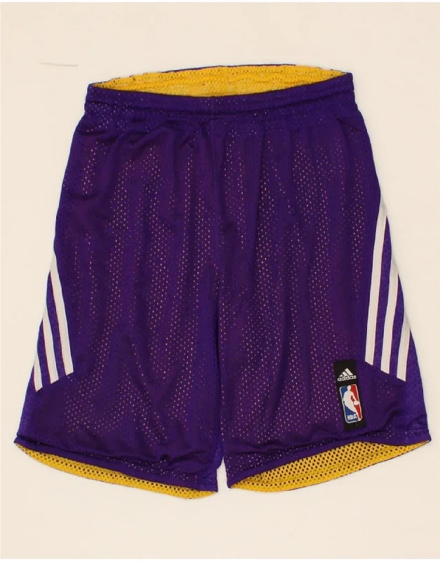 ADIDAS Boys Sport Shorts 11-12 Years Purple Polyester