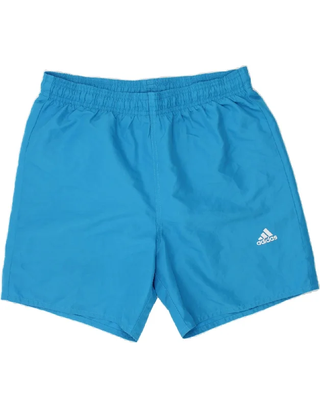 ADIDAS Boys Sport Shorts 13-14 Years Blue Polyester