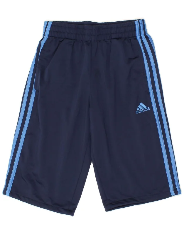 ADIDAS Boys Sport Shorts 14-15 Years Large  Navy Blue Polyester