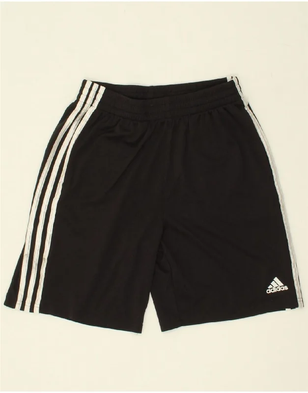 ADIDAS Boys Sport Shorts 15-16 Years XL Black Polyester