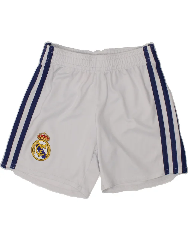 ADIDAS Boys Sport Shorts 3-4 Years White Polyester