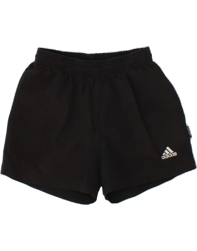 ADIDAS Boys Sport Shorts 5-6 Years Black Polyester