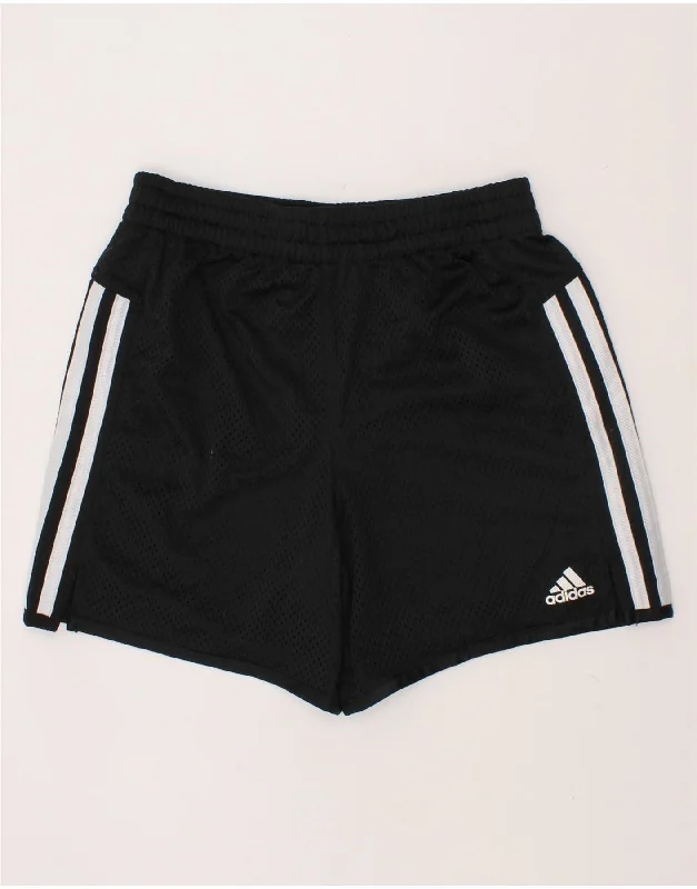 ADIDAS Boys Sport Shorts 9-10 Years Medium Black Polyester