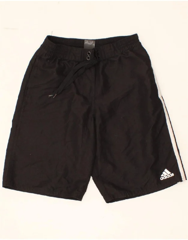 ADIDAS Boys Swimming Shorts 10-11 Years Medium Black Polyester