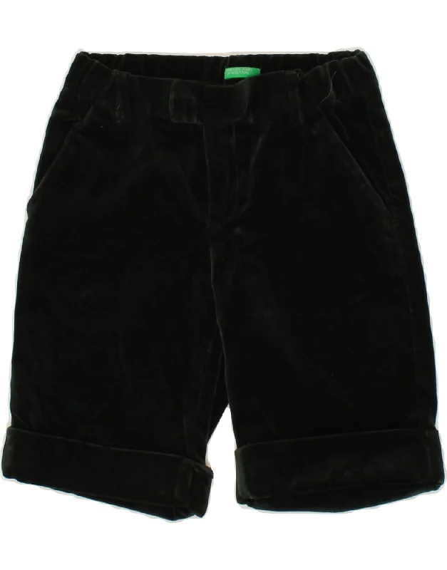 BENETTON Boys Velvet Chino Shorts 7-8 Years Medium W24 Green Cotton