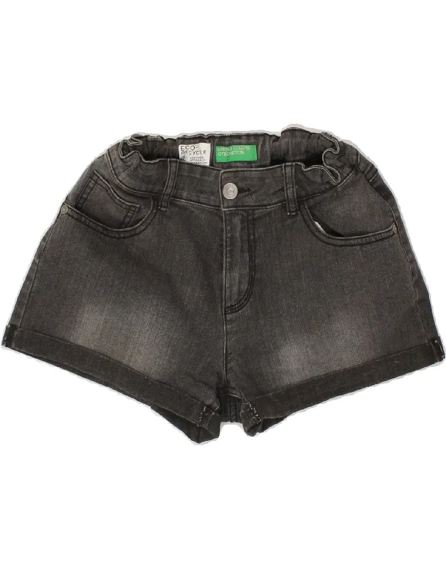 BENETTON Girls Denim Shorts 11-12 Years 2XL W25  Grey Cotton