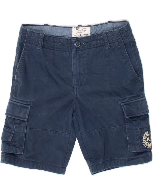 CHAMPION Boys Cargo Shorts 11-12 Years Large W30 Blue Cotton