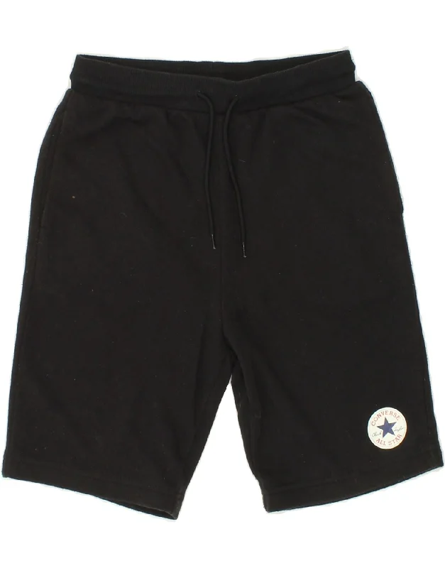 CONVERSE Boys Casual Shorts 12-13 Years Large Black Cotton