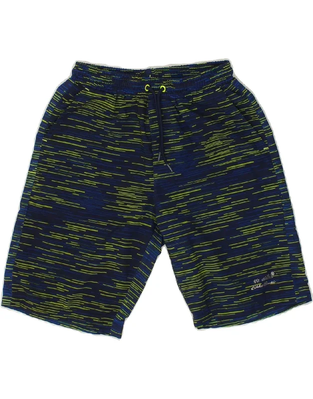 EDDIE BAUER Boys Sport Shorts 10-11 Years Medium  Navy Blue Striped